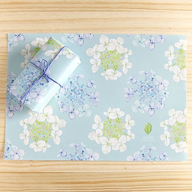 Hydrangea Wrapping Paper 10 into the group - Other - Paper Blue