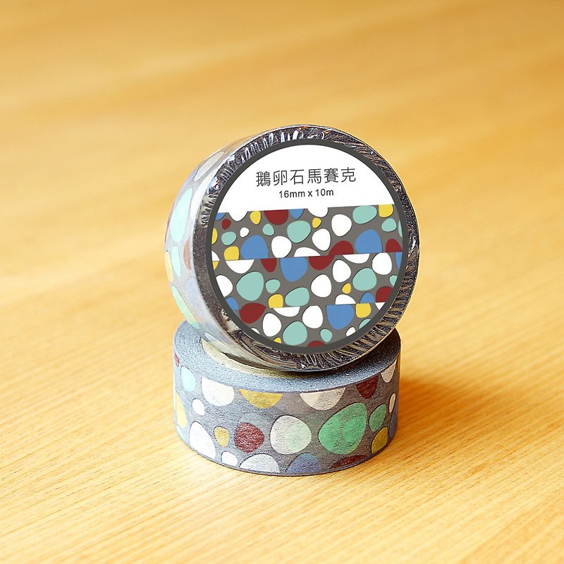 Old House Yan – Pebble-shaped Mosaic Paper Tape - Washi Tape - Paper Gray