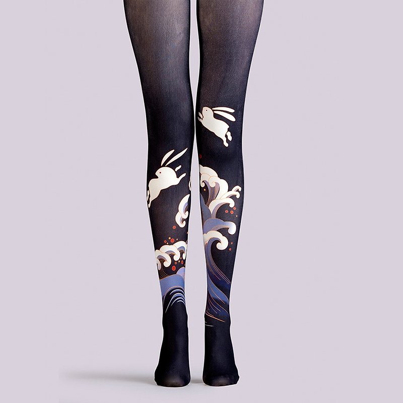 Viken plan designer brand pantyhose cotton socks creative stockings pattern stockings cloud water rabbit - ถุงเท้า - ผ้าฝ้าย/ผ้าลินิน 