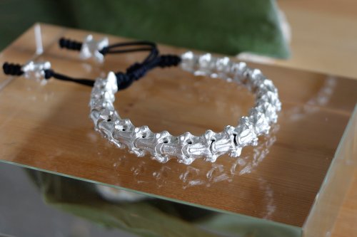 S-JEWELRY首飾店 原創設計暗黑美學純銀脊椎骨哥特骨節蛇骨手鏈