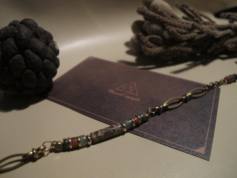 ▲ engraved Love / Vintage Natural Stone Bracelet - Other - Other Metals 