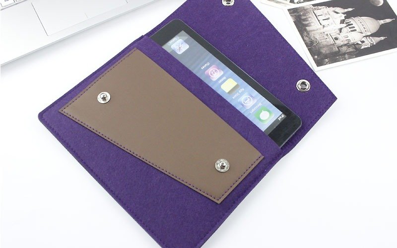 原創純手工 紫色 毛氈 蘋果電腦保護套 毛氈套 筆電包電腦包 ipad Air / ipad Air 2 /  iPad 2017 (可量身訂製) - ZMY056PUIPA - 平板/電腦保護殼 - 其他材質 紫色