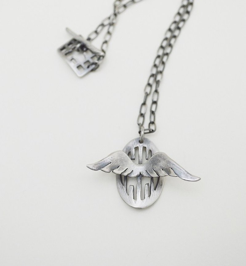 freedom。Silver Necklace - Necklaces - Other Metals Black