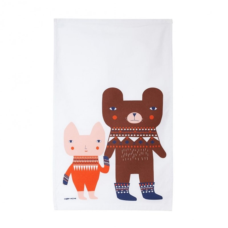 Bear Friends 彩繪餐巾布 | Donna Wilson - 餐桌布/桌巾/餐墊 - 棉．麻 白色