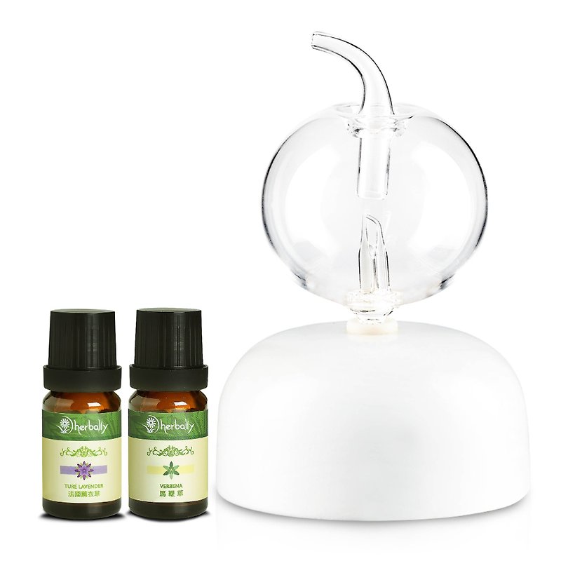 [Herbal true feeling] BUBBLE fragrance bubble diffuser combination (white + essential oil 10mlx2) - Fragrances - Glass White