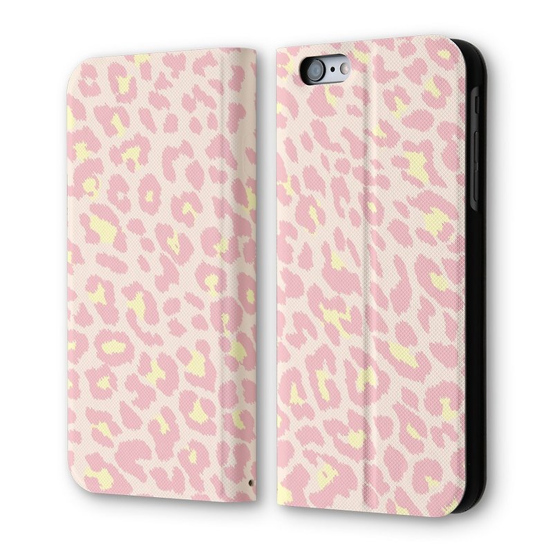 出清優惠 iPhone 6/6S 翻蓋式皮套 粉紅豹紋 - 手機殼/手機套 - 人造皮革 粉紅色