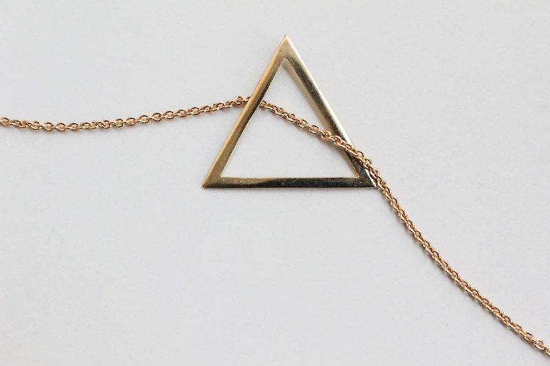 Triangular hollow Bronze necklace