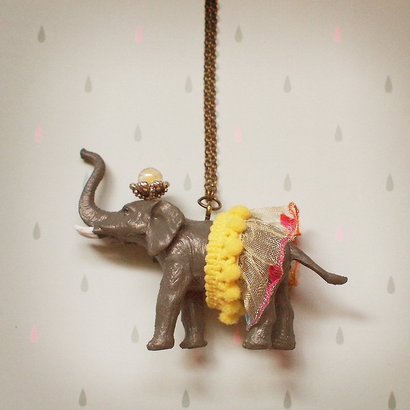 華麗的冒險 -大象款 項鍊 - 項鍊 - 塑膠 灰色