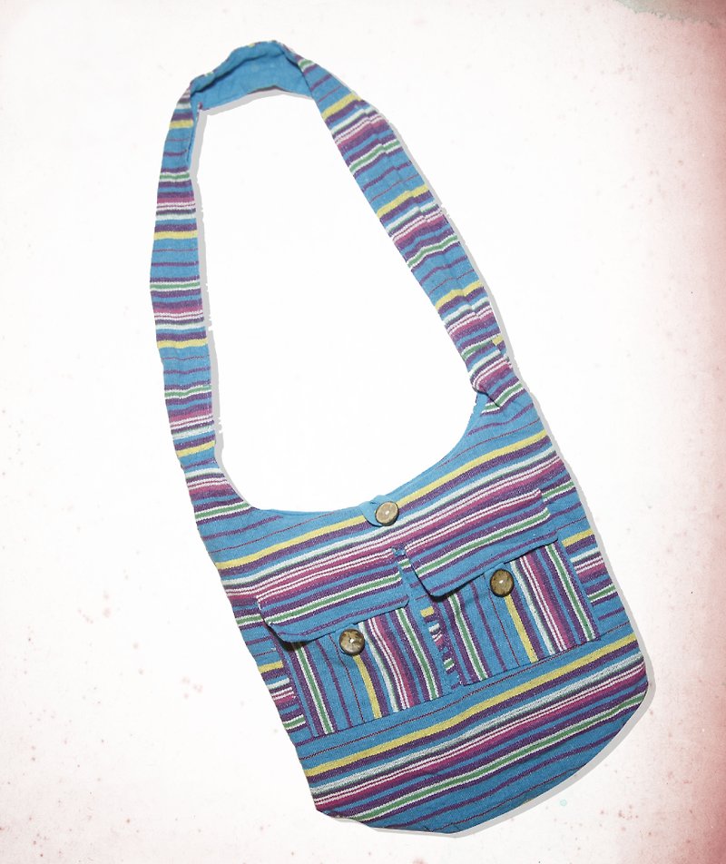 The new national wind messenger bag hand - Magic blue stripes - Messenger Bags & Sling Bags - Cotton & Hemp Multicolor