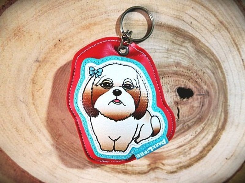 Porter dog locking collar - Shih Tzu (spot) - Charms - Genuine Leather 