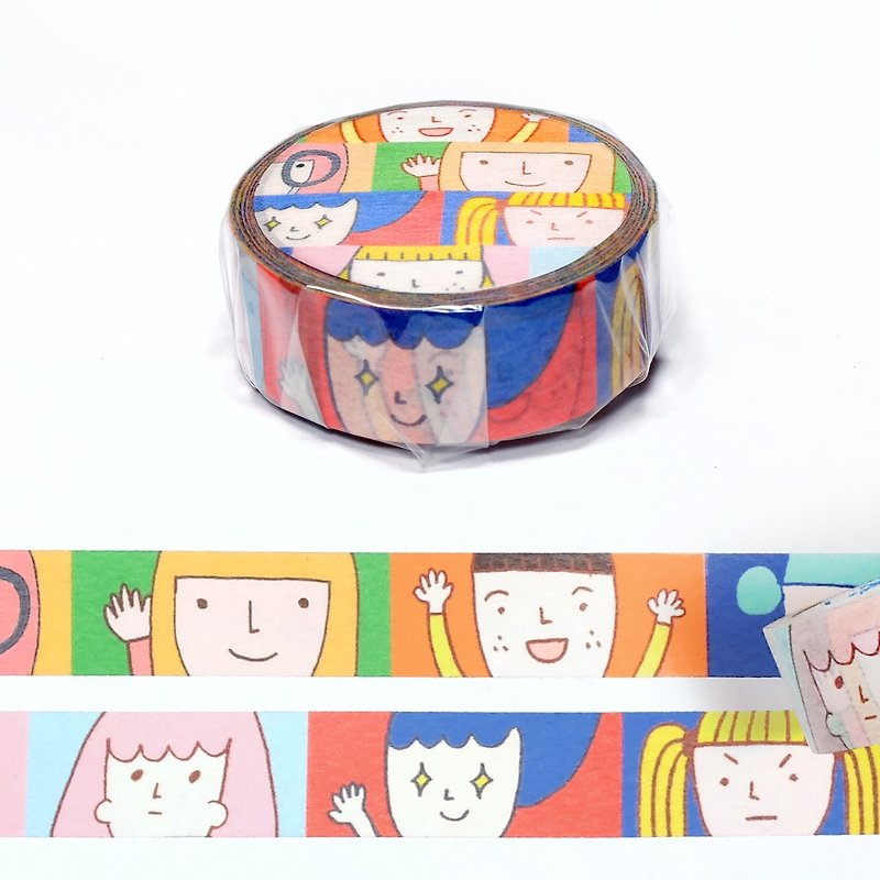 faces / masking tape - Washi Tape - Paper Multicolor