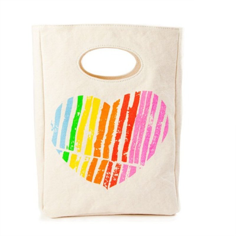 Canadian fluf I love you organic cotton bag/handbag/handbag - Handbags & Totes - Cotton & Hemp Multicolor