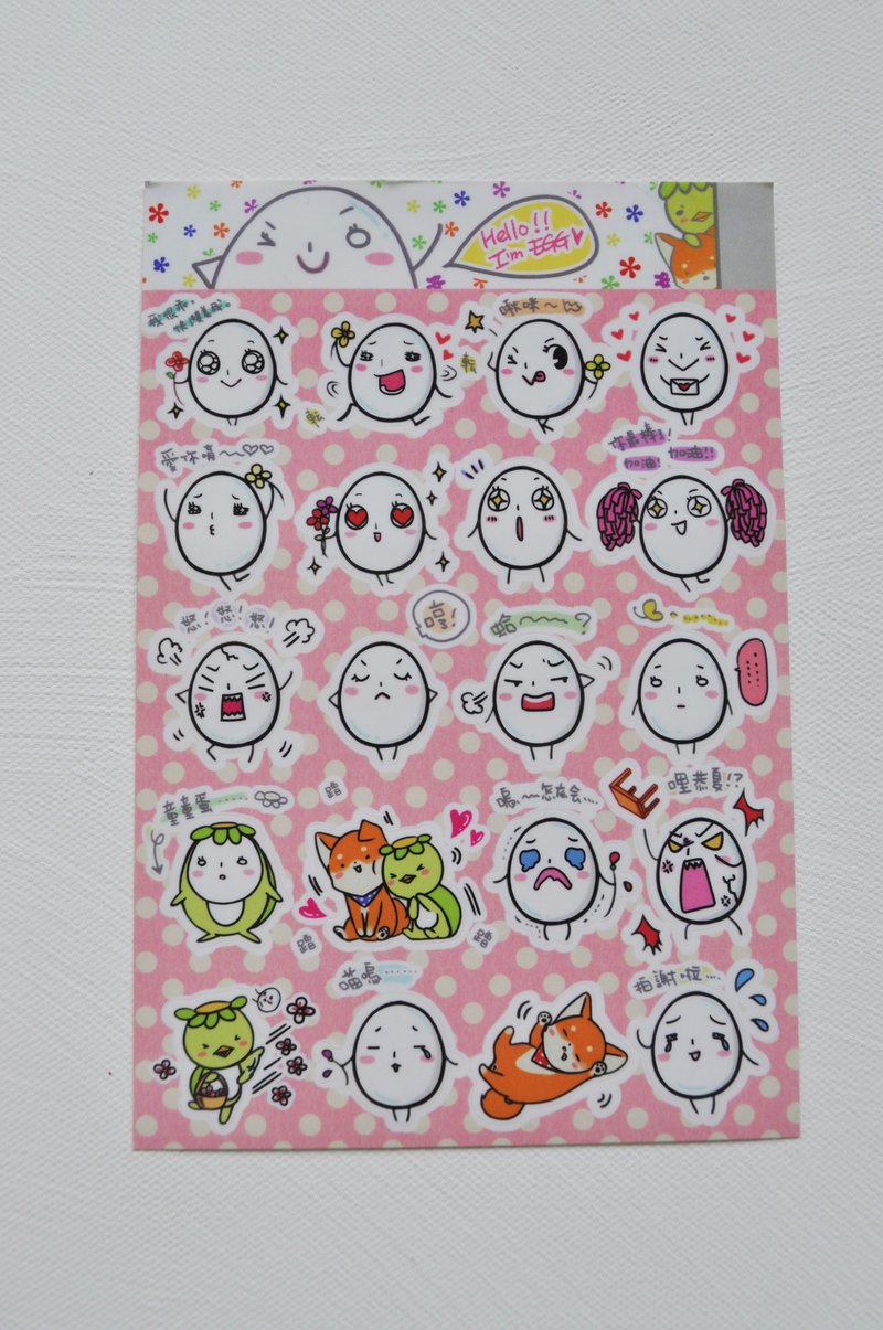 出7蛋雞蛋款透明軋型貼紙 - 貼紙 - 其他材質 多色