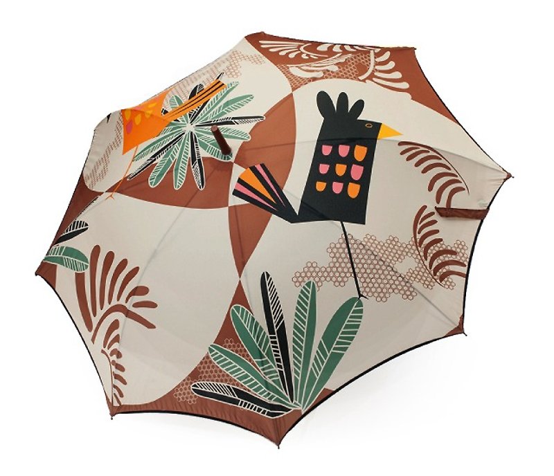 / Puputraga / Strictly Come Dancing / illustration design / Japanese style anti-uv good start and close automatically straight umbrella - Umbrellas & Rain Gear - Waterproof Material Brown