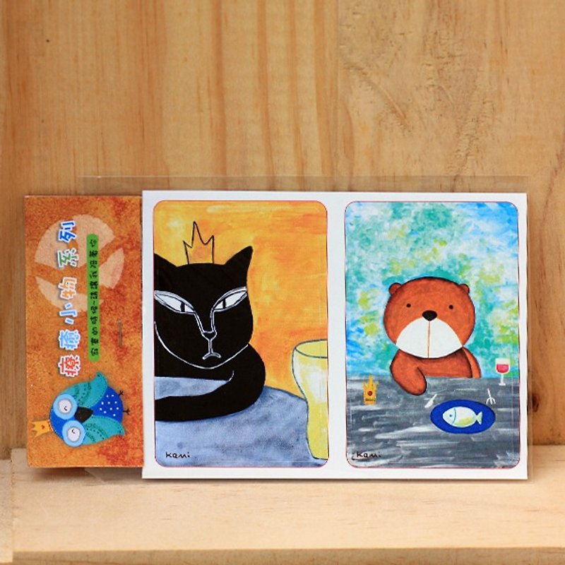 悠遊卡貼紙 ∣ 國王貓+棕熊 - 貼紙 - 紙 多色
