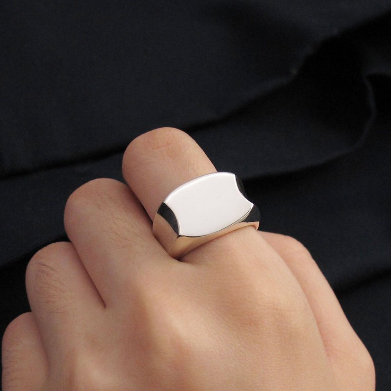 訂製戒指-造型戒 H-Ring 925 純銀戒指-64DESIGN - 戒指 - 純銀 銀色