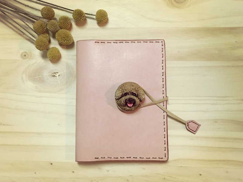 Willy寵物手染皮革護照夾 - 包裝材料 - 真皮 粉紅色