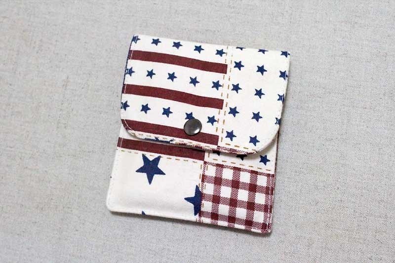 小小秘密小物禮包-美式復古風星星條紋旗子包 - 零錢包/小錢包 - 其他材質 多色