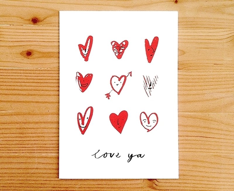 Global illustrator Series - Nina Cosford Greeting Card " LOVE YA " - การ์ด/โปสการ์ด - กระดาษ 