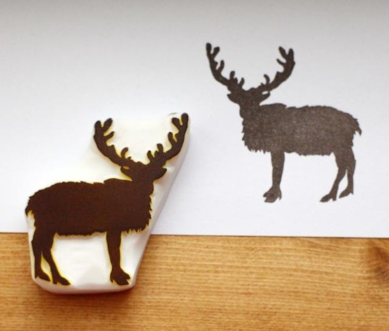 Silhouette reindeer eraser Hanko - Stamps & Stamp Pads - Wood White