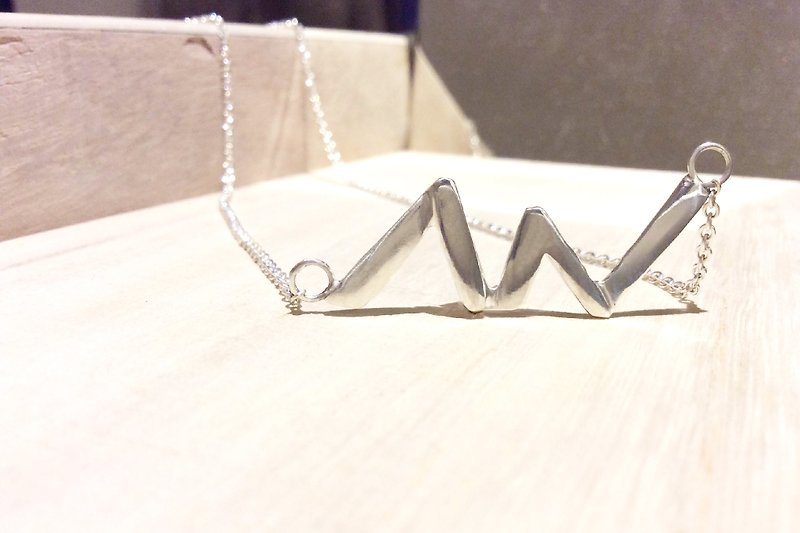✿Hand carved sterling silver necklace✿ you are My Way♥ M&W♥ lover necklace - Necklaces - Other Metals White