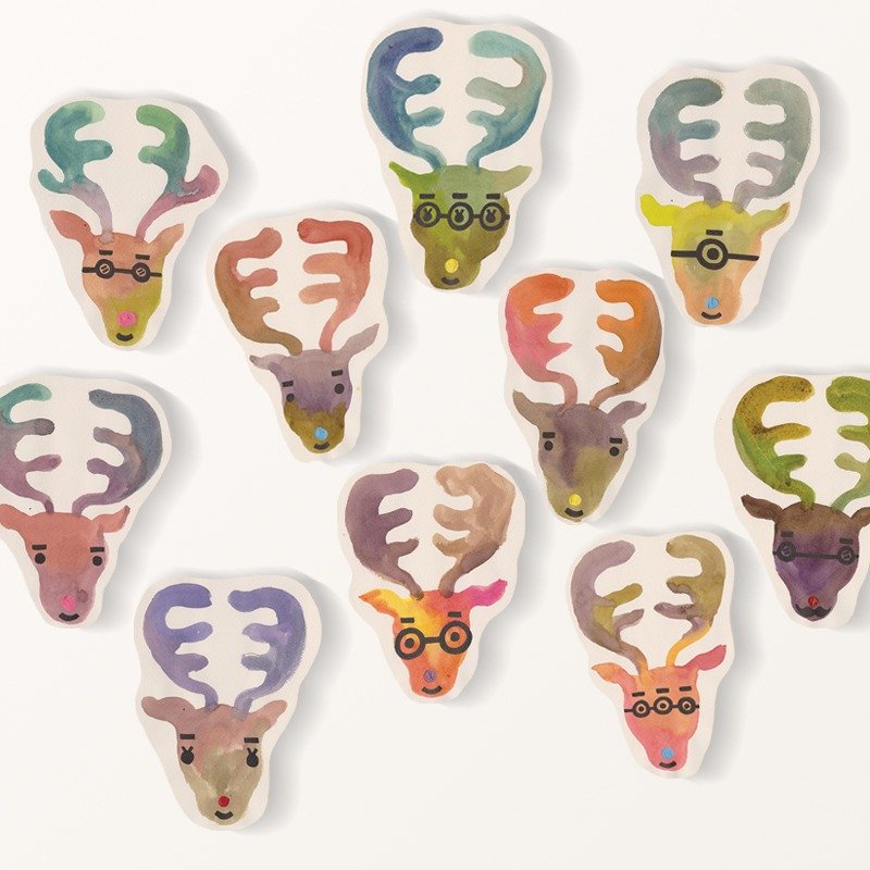 【BestFriend】Dear Deers Sticker Set 鹿頭貼紙10入 - 貼紙 - 紙 