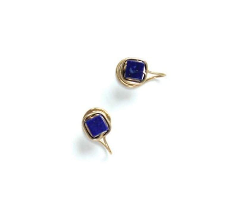 【 Lapis Lazuli 】classic earring  Sugar series (Customizable clip-on)