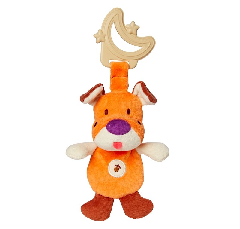 アメリカのMyNatural Teether感覚デュアルユース環境保護歯オレンジ色の子犬 - 知育玩具・ぬいぐるみ - コットン・麻 オレンジ