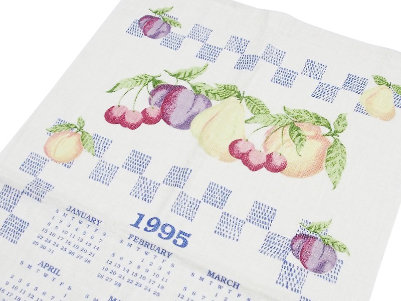 1995 美國早期年代布面月曆 FRIUT - 壁貼/牆壁裝飾 - 其他材質 多色