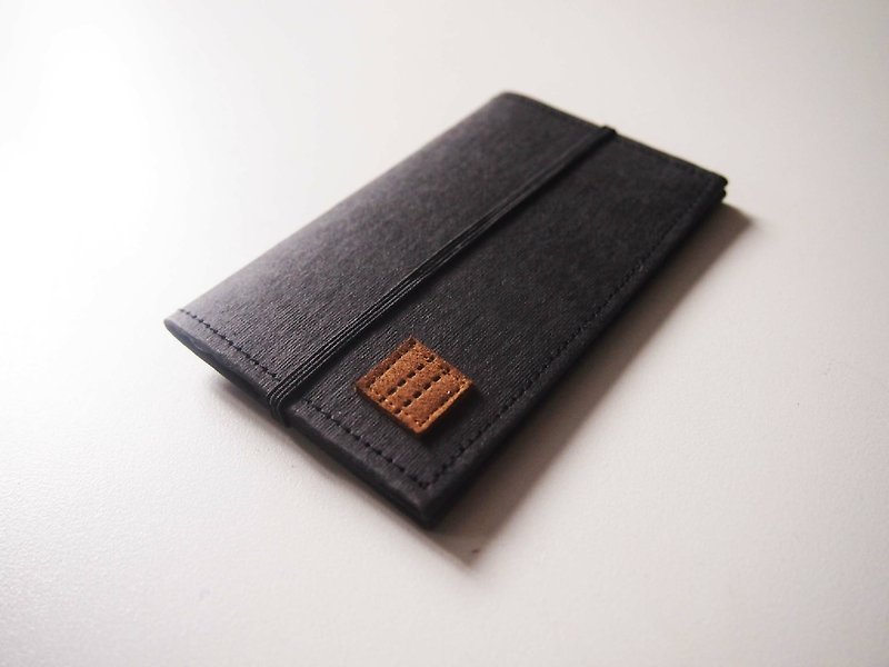 Paralife Custom Handmade Black Denim Tag Paper Card Holder with Elastic  - Card Holders & Cases - Paper Black