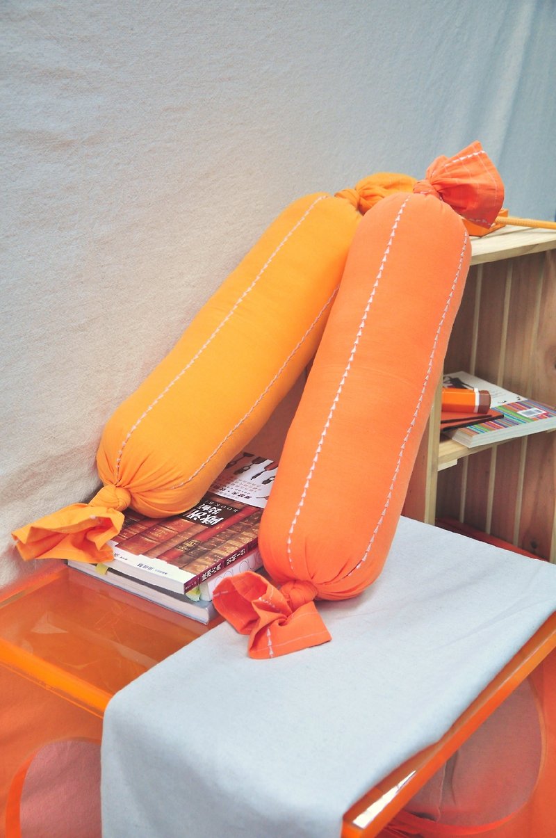 療癒系生活良品：糖果抱枕(橘色組合) - 枕頭/咕𠱸 - 棉．麻 橘色