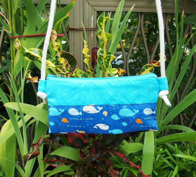 魚中魚 包包 - กระเป๋าแมสเซนเจอร์ - วัสดุอื่นๆ สีน้ำเงิน
