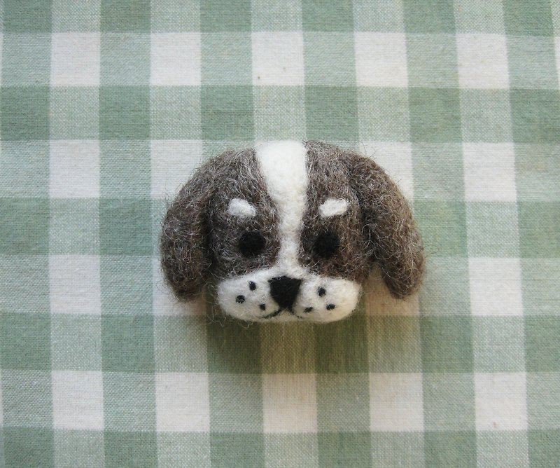 Minibobi hand-made wool felt - Shih Tzu - pins / strap / dust plug / keychain - Brooches - Wool Gray