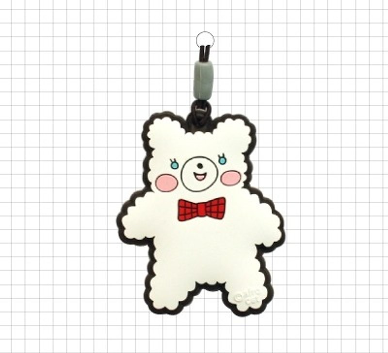 Korea Afrocat Decorative Mobile Phone Cleaning Charm Lanyard-Marshmallow White Bear - Other - Other Materials White