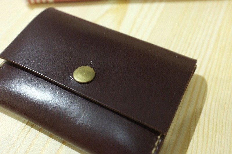 [it is good. ] Totally Handmade good convenient wallet card change - Coin Purses - Genuine Leather Brown