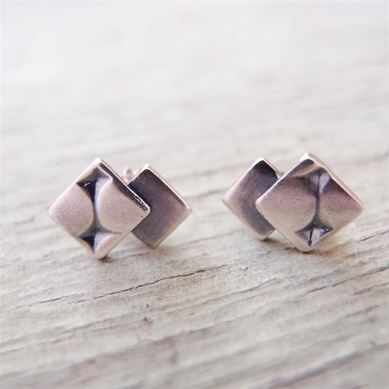 幾合系列純銀耳環1 - 耳環/耳夾 - 其他金屬 銀色