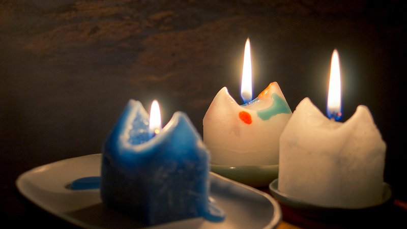 冰屋 ▲ 小房子蠟燭 - 香薰蠟燭/燭台 - 蠟 綠色