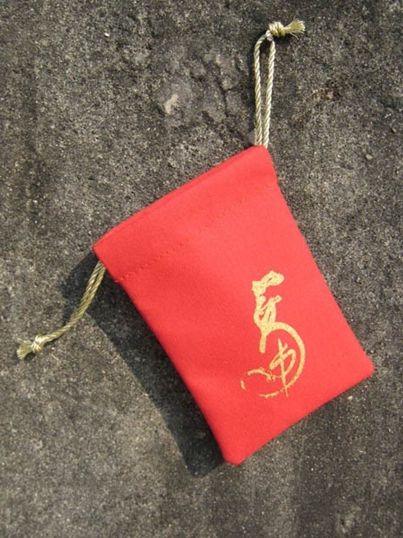 レッドコットンバッグ/ポーチ（お金の束袋）レッド - ご祝儀袋・ポチ袋 - その他の素材 レッド