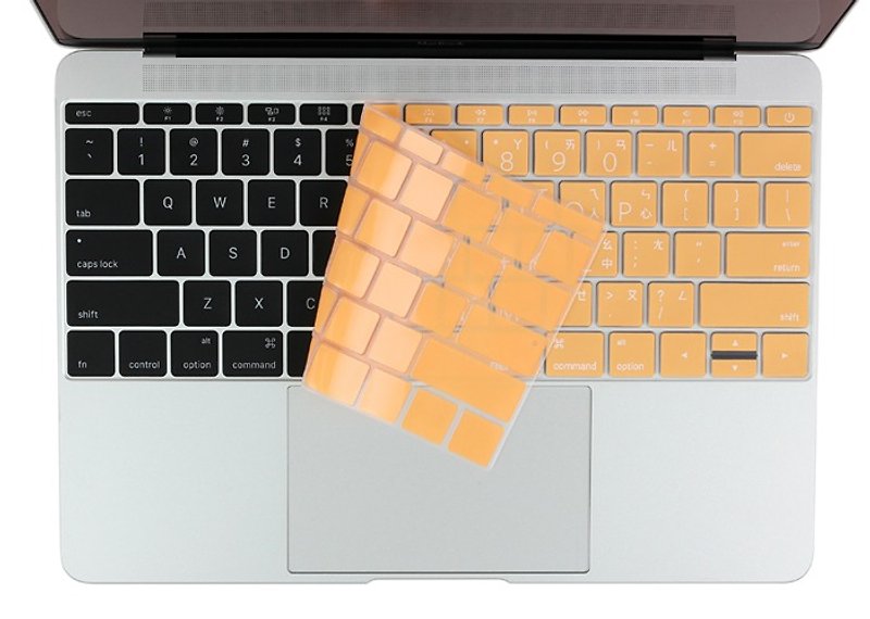 BEFINE New Macbook 12-inch Chinese keyboard protective film with white characters on orange background 8809402590759 - Tablet & Laptop Cases - Paper Orange