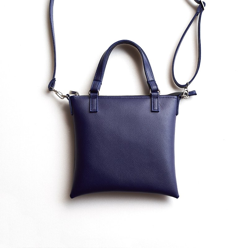Versatile Minimalist Toast Square Bag for Hand and Shoulder Purplish blue / Purplish blue - Messenger Bags & Sling Bags - Faux Leather Purple