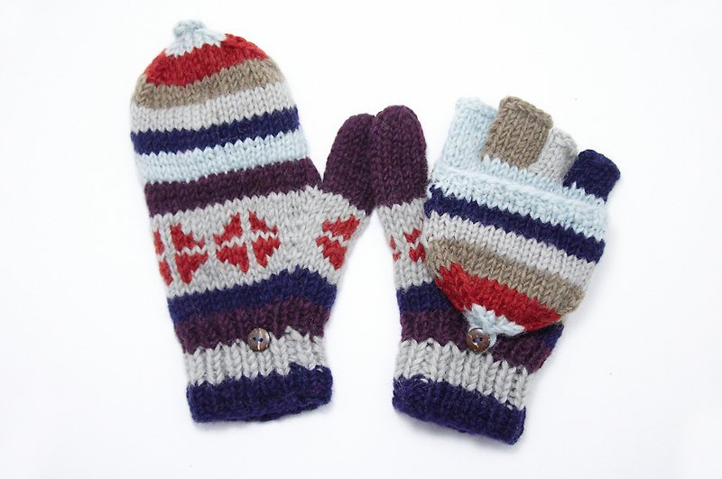 北欧のクリスマスの雰囲気 - 手織り純毛ニット手袋/取り外し可能な手袋を限定 - 手袋 - その他の素材 多色