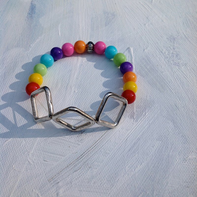Bracelet ∞ angular penetration, refraction rainbow - Bracelets - Glass Multicolor