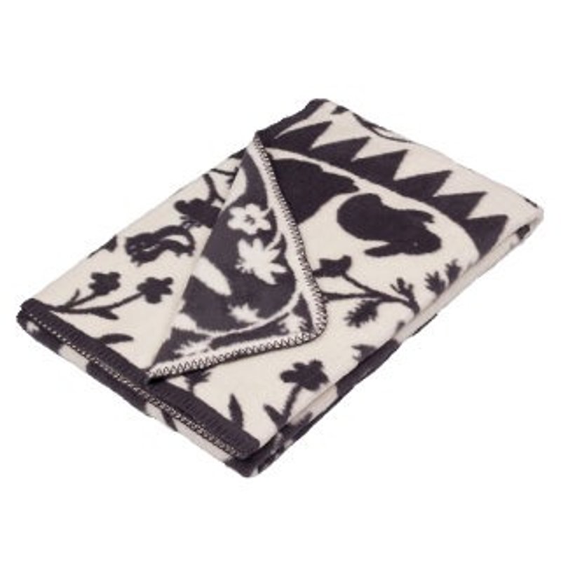 Fabulous Goose ultra-soft bristles blanket organic cotton Series - Fairy Tale Forest (dark gray) - เครื่องนอน - วัสดุอื่นๆ สีเทา