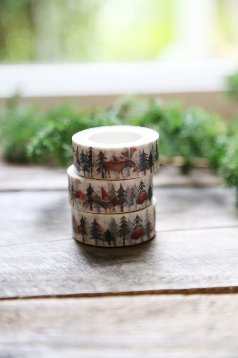 Elk Forest - paper tape - Washi Tape - Paper Red