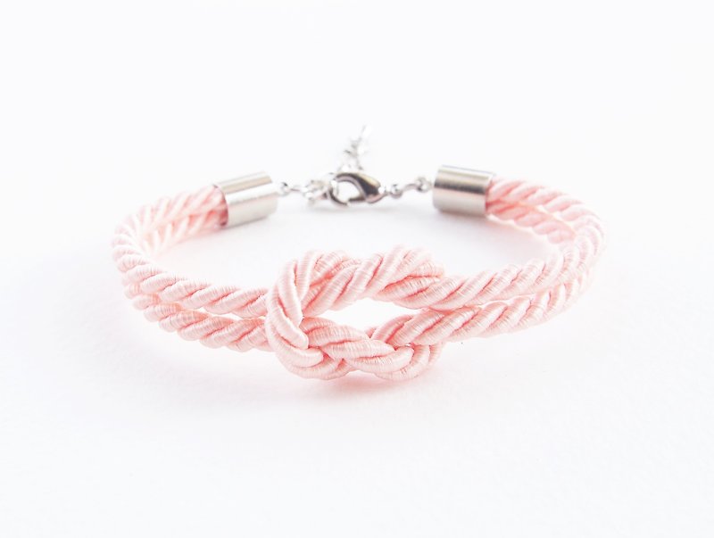 Peach knot bracelet - สร้อยข้อมือ - วัสดุอื่นๆ สีส้ม