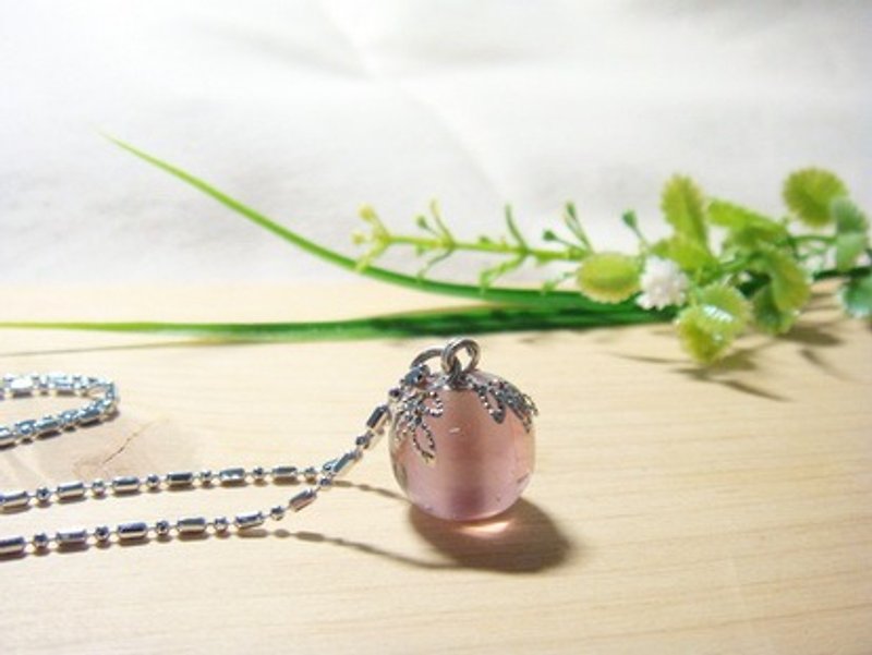 Handmade glass grapefruit Lin - Little Apple Series - Genji - glass necklace (purple) - สร้อยคอ - แก้ว สีม่วง
