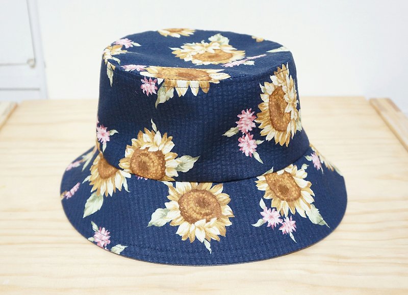 好春日漁夫帽 | 三月的向陽花 - 帽子 - 其他材質 藍色