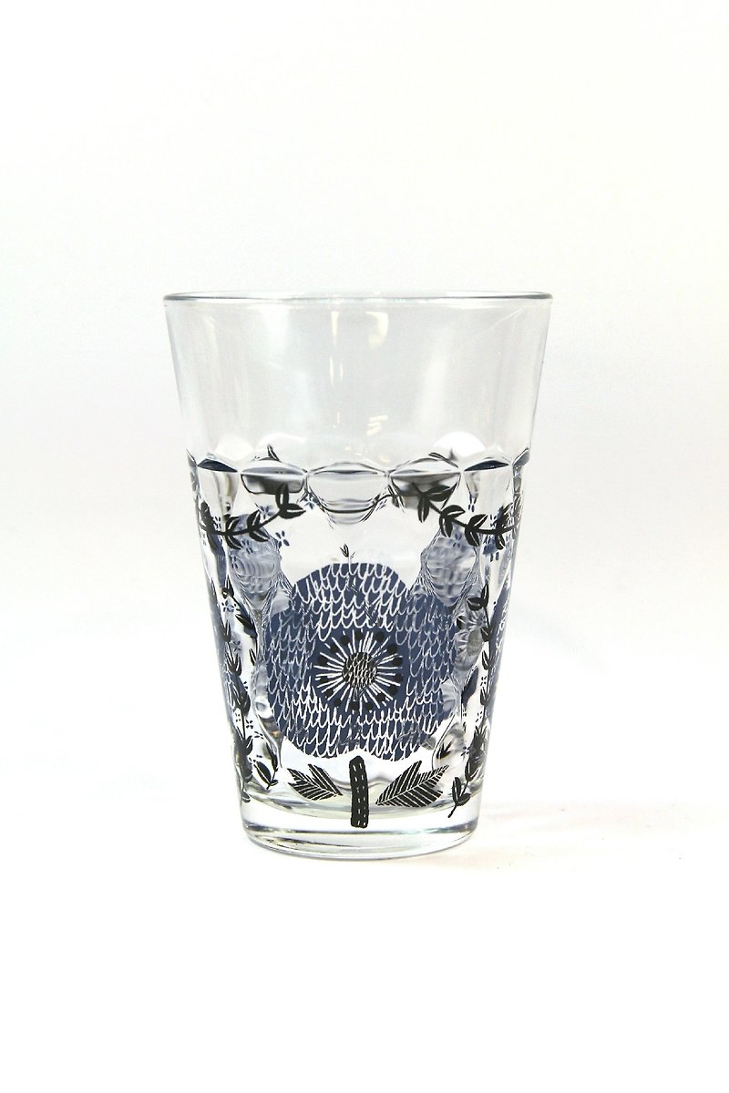[SUSS]日本進口復古花紋高質感玻璃水杯(藍色花朵)-現貨免運 - Teapots & Teacups - Glass Blue