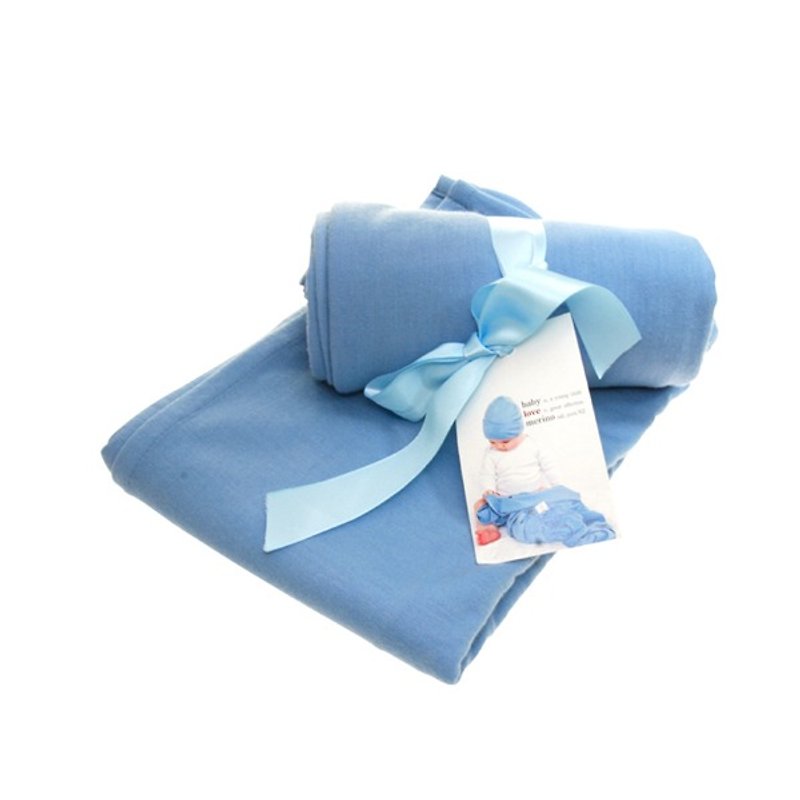 紐西蘭baby love merino美麗諾嬰兒包巾_隨身被巾單件組_冰淇淋汽水 - 其他 - 其他材質 藍色