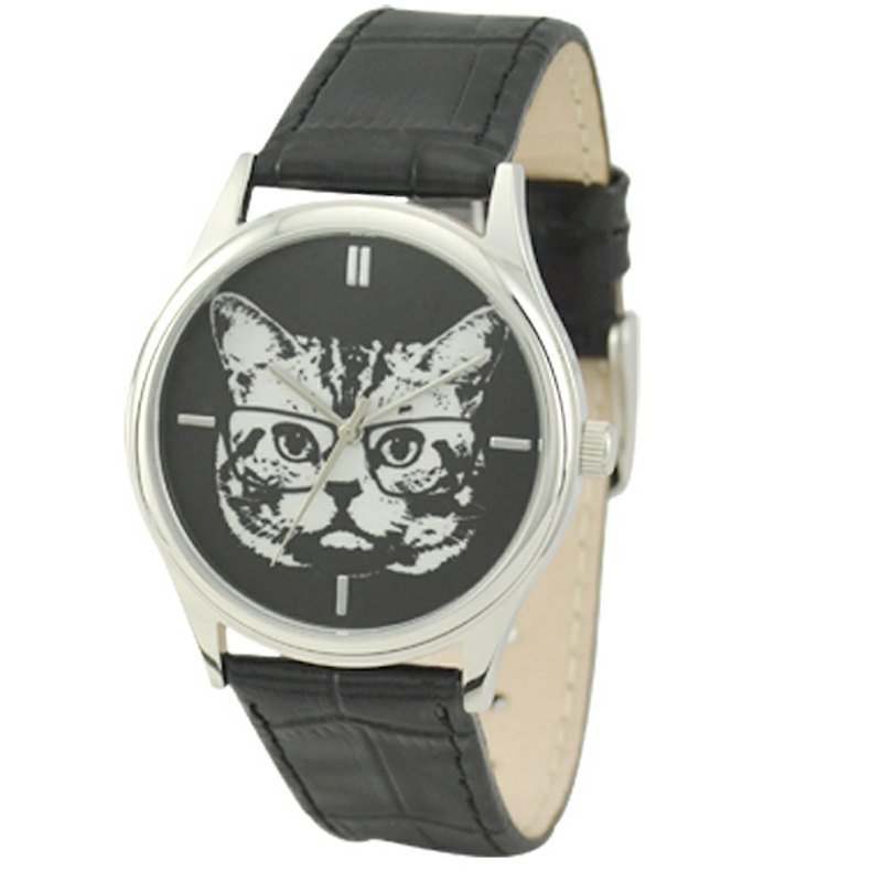 Cat Watch (B/W) - นาฬิกาผู้หญิง - โลหะ สีดำ